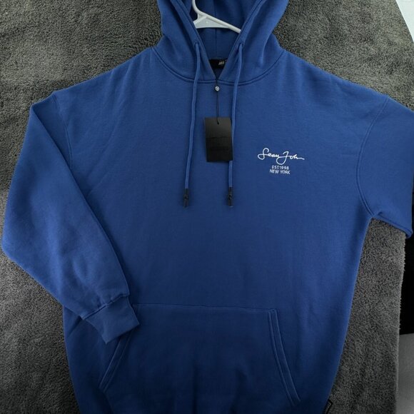 NWT Sean John Misguided Blue Pullover Fleece Hoodie Size 6 Tall Baggy Women - Picture 1 of 16